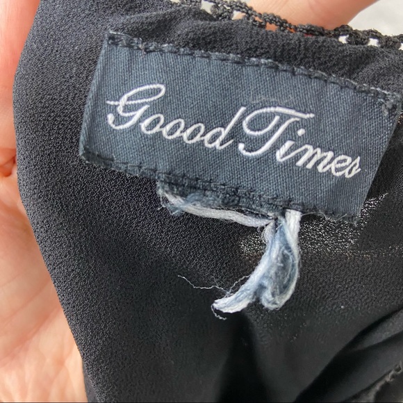 GOOD TIMES black sheer ruffle bottom maxi skirt size medium - Picture 8 of 11